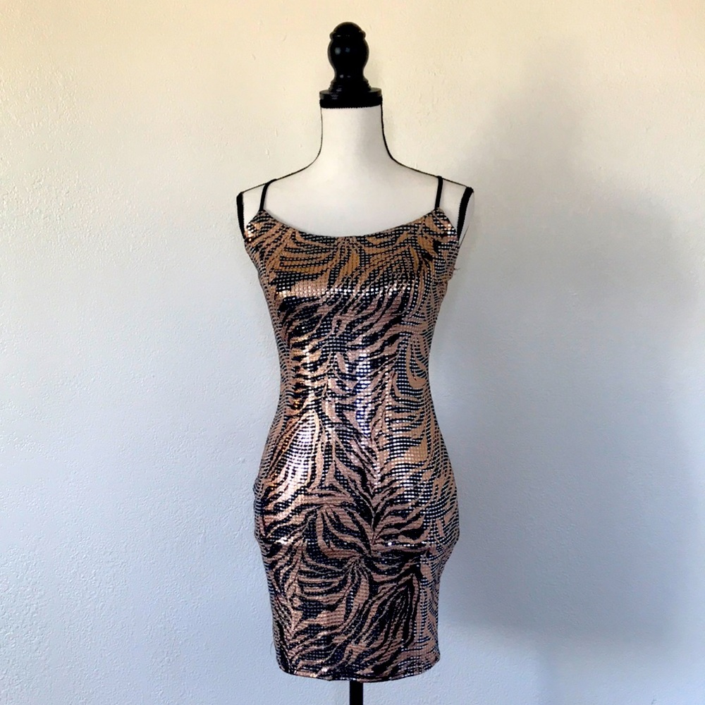 Olive Tree Party Dress Animal Print Size S/M New No Tags